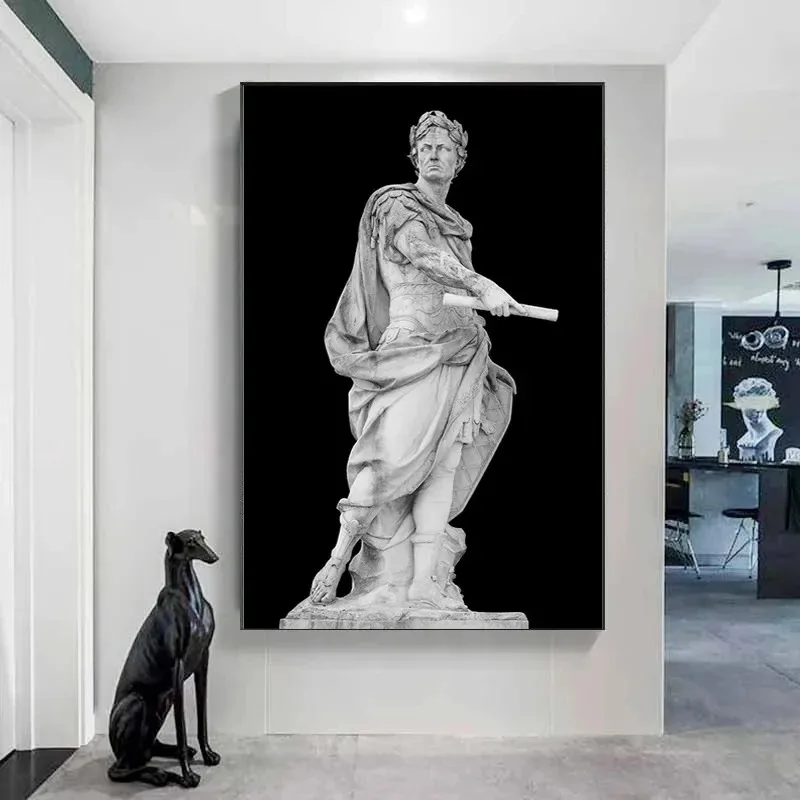 Black and White Greek Mythology Sculpture David Statue Poster Canvas Painting Classical Wall Art Pictures Room Home Decor
