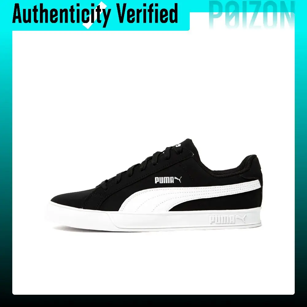 PUMA Smash Vulc Skateboard Shoes Unisex Low Top Black/White 359622-09