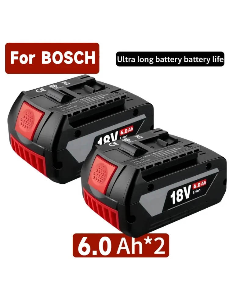 Original Für Bosch GBA 18V 6,0 Ah Professionelle Li-Ion Akku mit LED für Bosch Ladegerät 18V Ersatz BAT609G BAT622 BAT618G