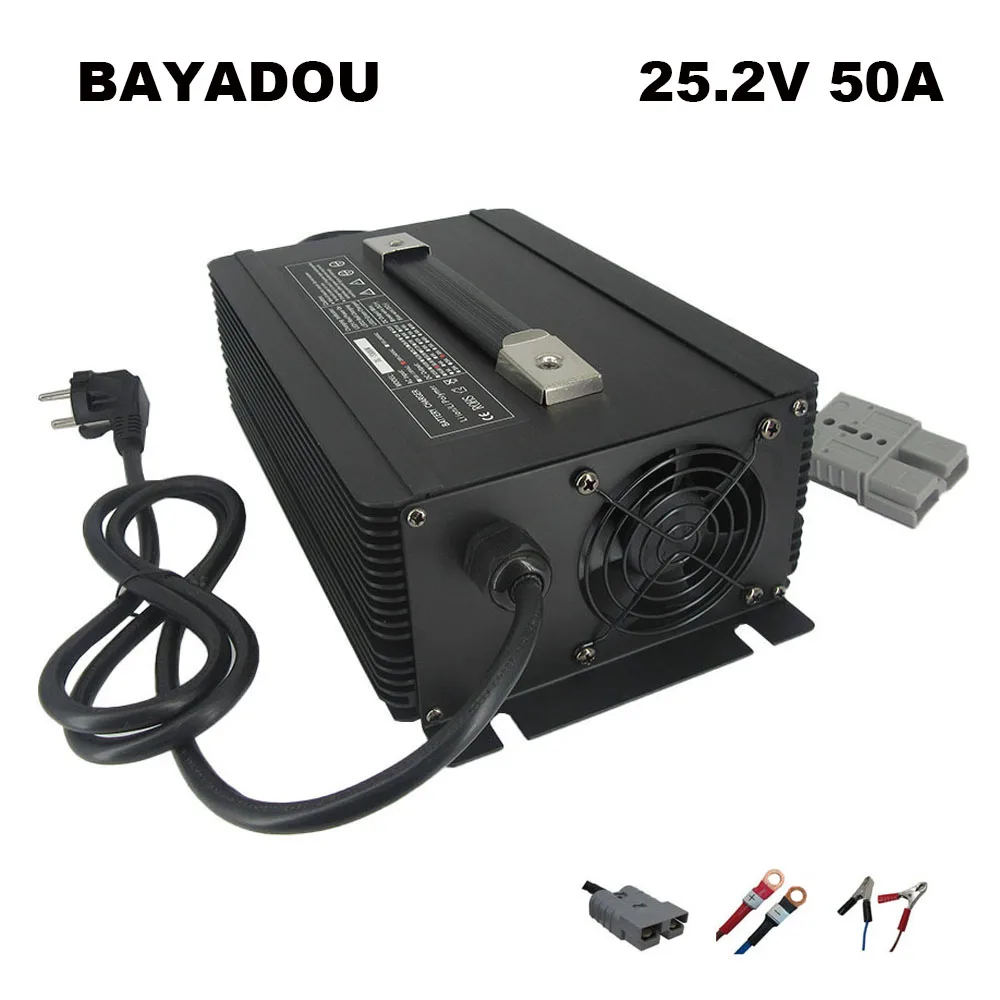 

2000W 25.2V 50A 40A 30A Li-ion Battery Fast Charger For 24V 6S 21.6V 22.2V Lithium Golf Cart Energy storage RV Charger