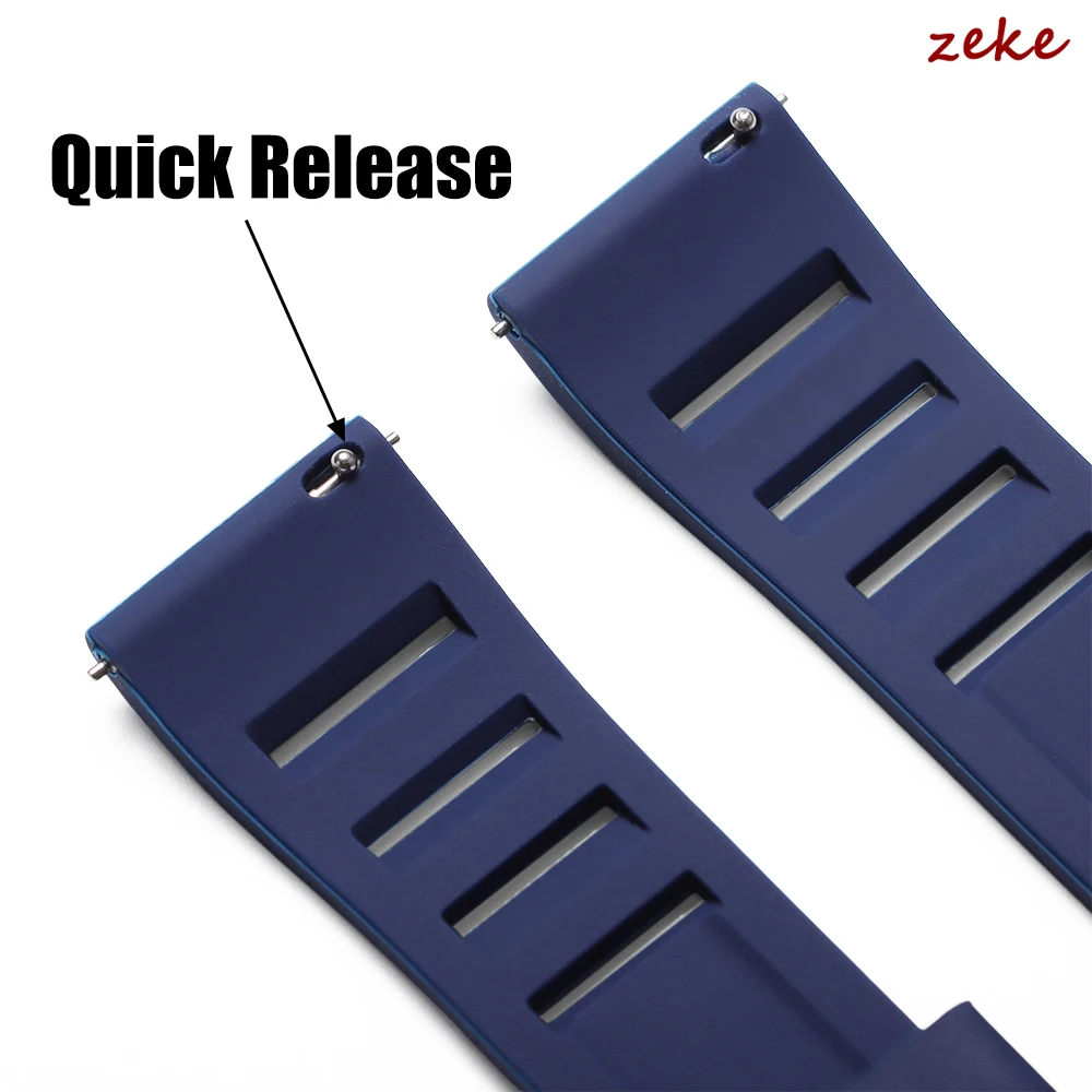 Silicone Watch Strap 20mm 22mm Soft Waterproof Rubber Watchband for Huawei Watch for Samsung Galaxy Belt Quick Release Bracelets image 6