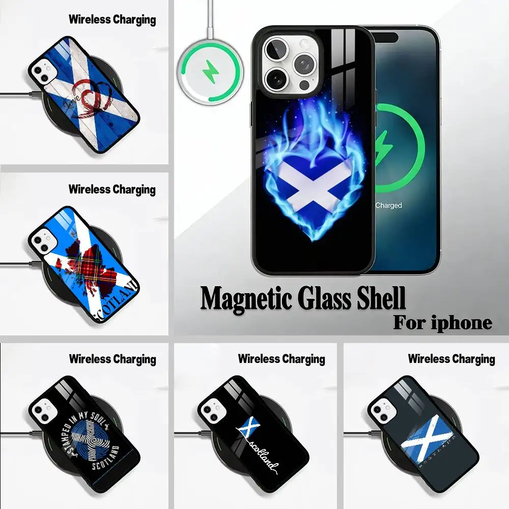 

S-Scotland Scottish Flag Wireless charging phone case compatible with iPhone 17/16/15/14/13/12/11