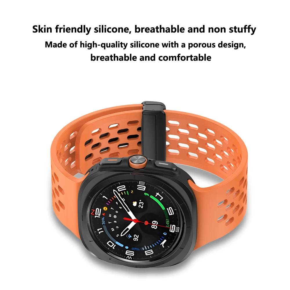Magnetic D Buckle Strap For Samsung Galaxy Watch Ultra 47mm LTE Bracelet Breathable No Gaps Watchband Galaxy Ultra 47MM Correa image 4