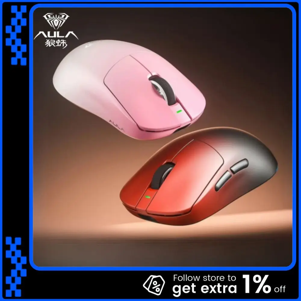 

New AULA V9 MAX+ Gaming Mouse Dual 8K Polling Rate Wireless Three-mode Ergonomic Design Mouse PAW3395/PAW3950 Lightweight Mice