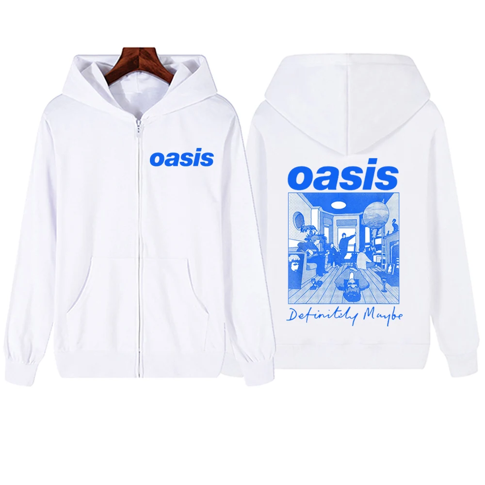 Oasis-Definitely Maybe Zipper Hoodie Harajuku Pullover Tops Sweatshirt Streetwear