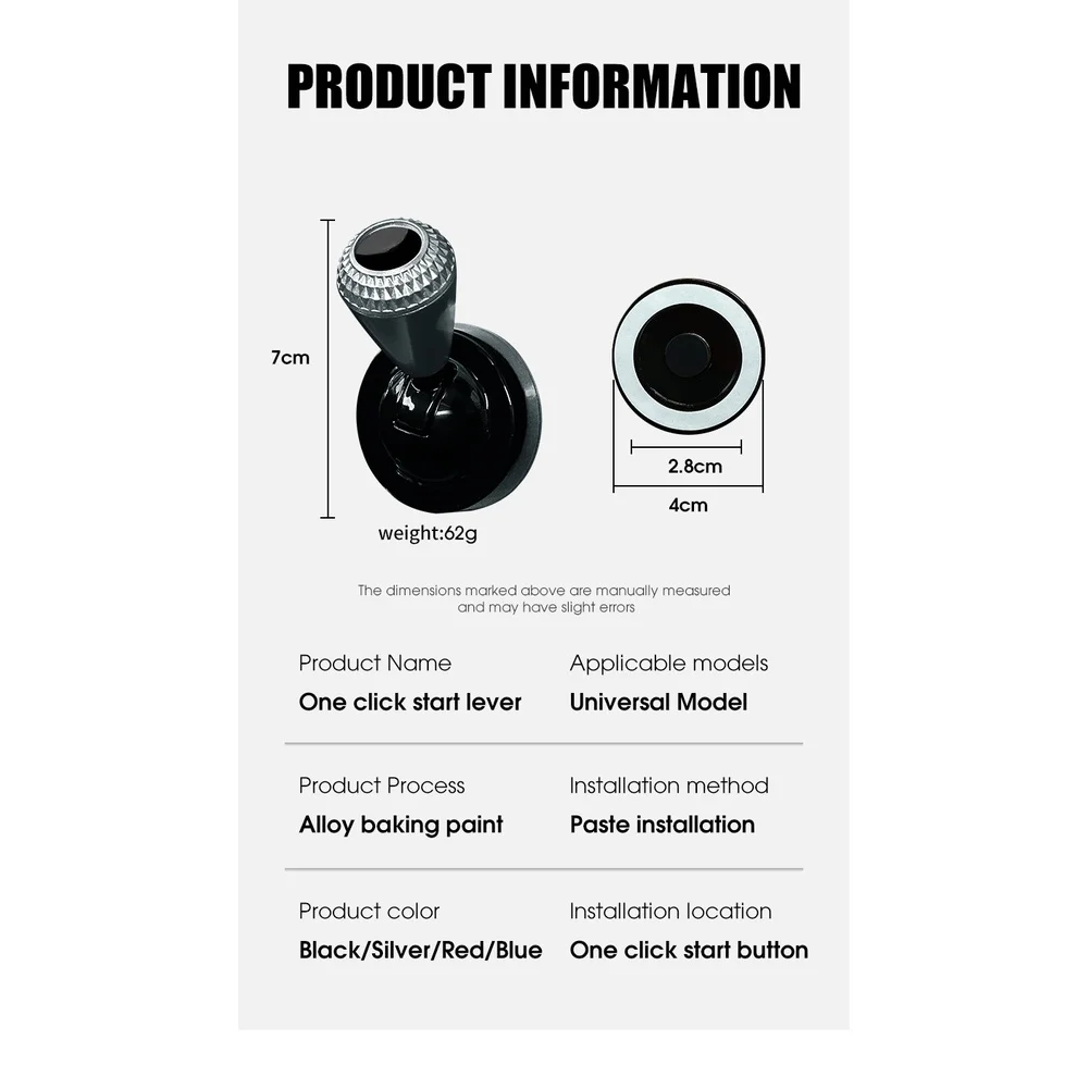 Car Ignition Cover Lever for Push Start Systems Made of Robust Chrome Plated Metal with High Fitment Flexibility