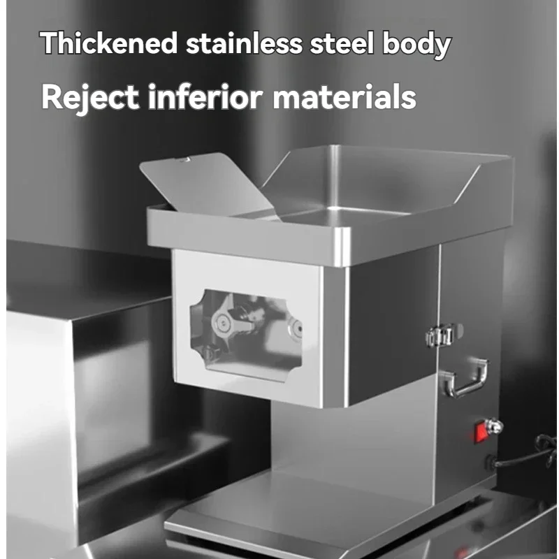 

Машина для резки мяса, коммерческая мощная настольная электрическая многофункциональная машина из нержавеющей стали для нарезки и нарезки кубиков
