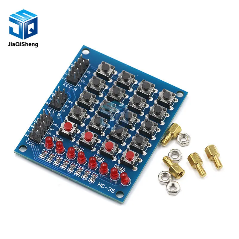 4X4 Matrix Keyboard For Arduino Array Module 16 Key Push Buttons Tastatur Switch Keypad Panel 4*4 Tasten 8LEDs Accessory DIY Kit