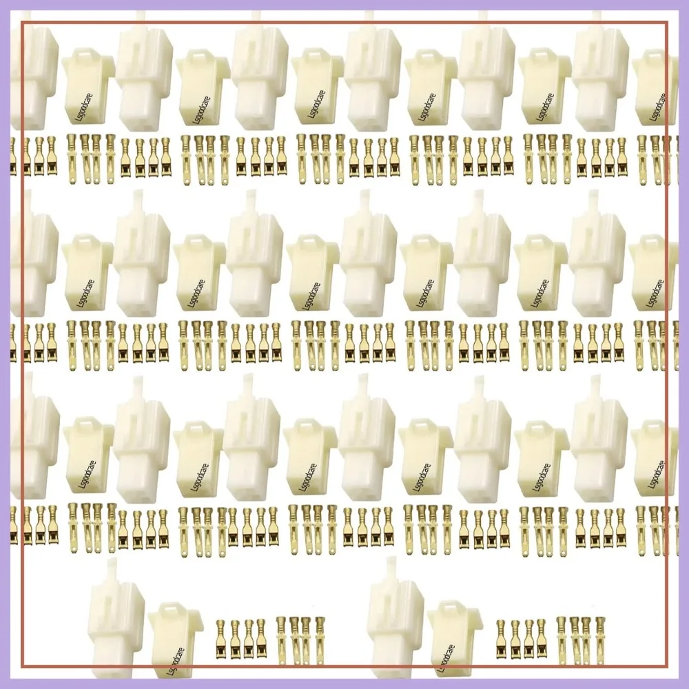 

20 Sets 2.8mm 4 Pin Waterproof Auto Electrical Wire Connector Kit Male Female Plug for Car Motorcycle Boat