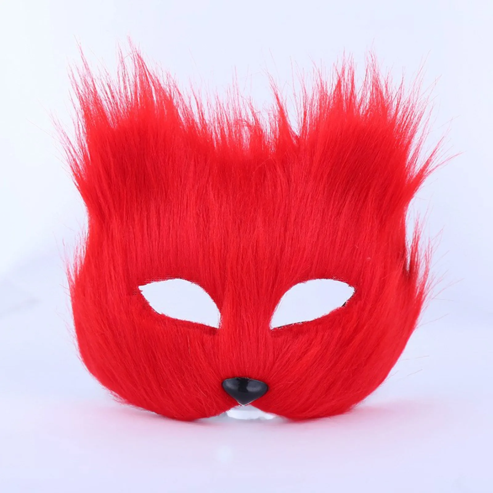 Halloween Fox Shape Half Face Eye Mask Sexy Imitation Cat Hair Animal Mask Christmas Carnival Party Cosplay Costume Props