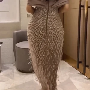 Elegant aus der Schulter Dubai Nachtkleider für Frauen exquisite Glitzer Hochzeit Luxus Arabische Brade 10 Hauptverkaufskleid Babado Party - №2