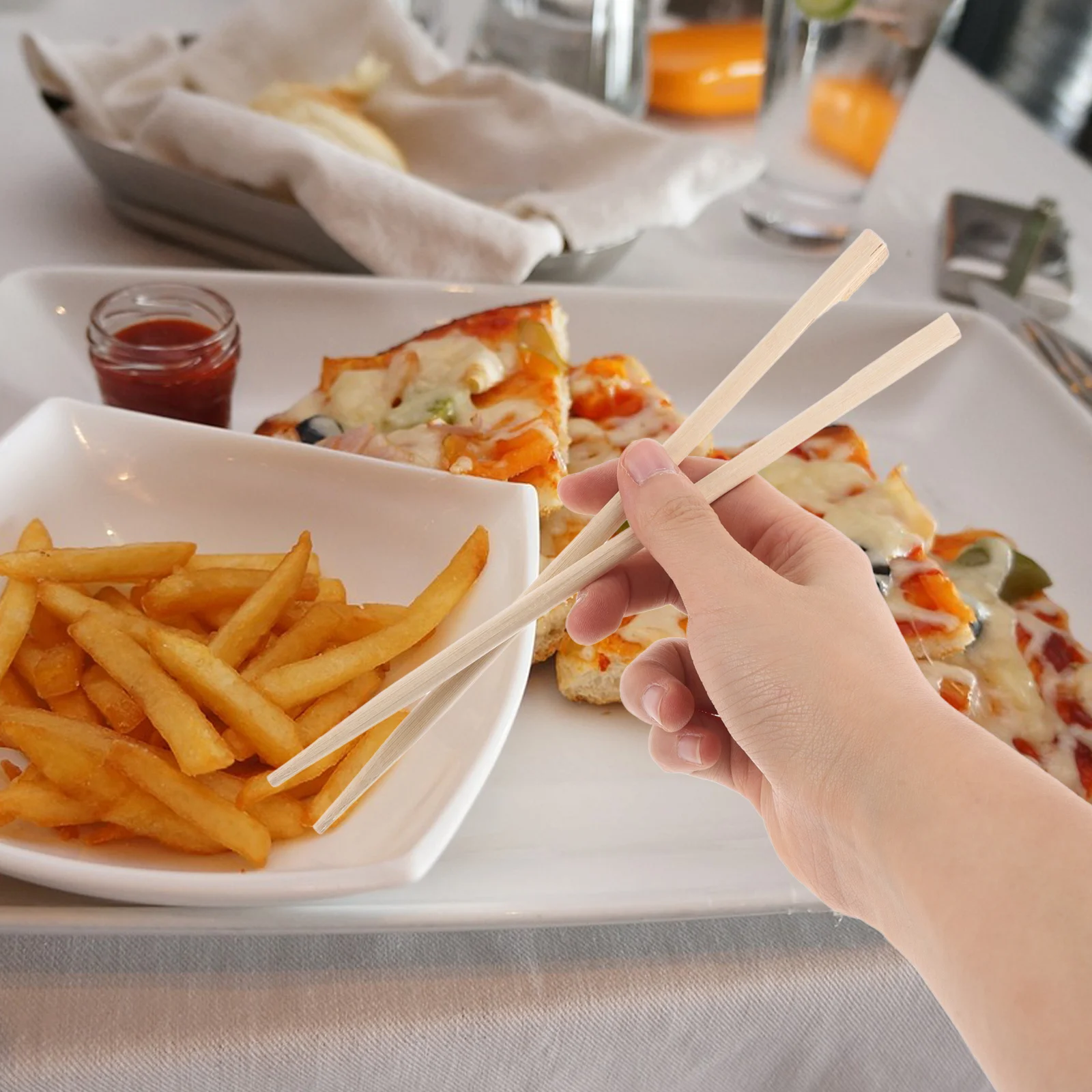 

38Pairs Disposable Bamboo Chopsticks for Weddings 9 Inch Individually Wrapped Elegant Design Wedding Banquet Supplies Bulk Pack