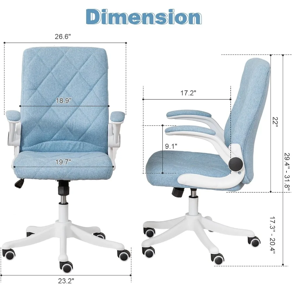 Ergonomic Chair Desk Chair Comfy Office Chair With Flip-Up Armrests Computer Armchair Gaming Gamer Pc Swivel Comfortable