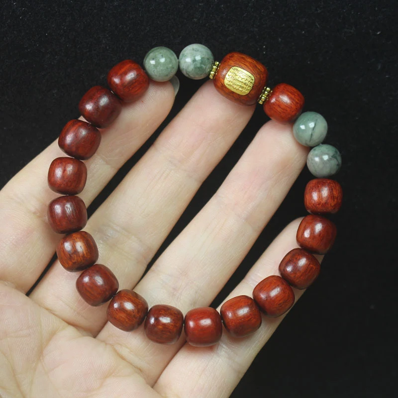 

Zambian Rosewood Blood Sandalwood Old-Style Bead Bracelet, Five-Strand Buddhist Sutra Style, Simple Cultural Craft Bracelet, Pra