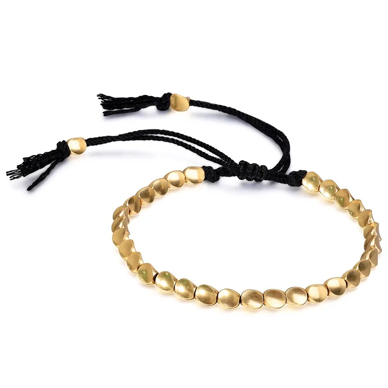 5-farbiges ethnisches buddhistisches tibetisches Kupferperlen-rotes Armband für Damen und Herren, Vintage, handgefertigter Faden, geflochtenes Seil