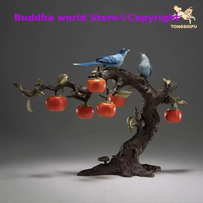 Large 2025 HOME STORE COMPANY Prosperous Auspicious GOOD LUCK BIRDS Mascot TOP grade COPPER carving statue XI SHI LIAN LIAN