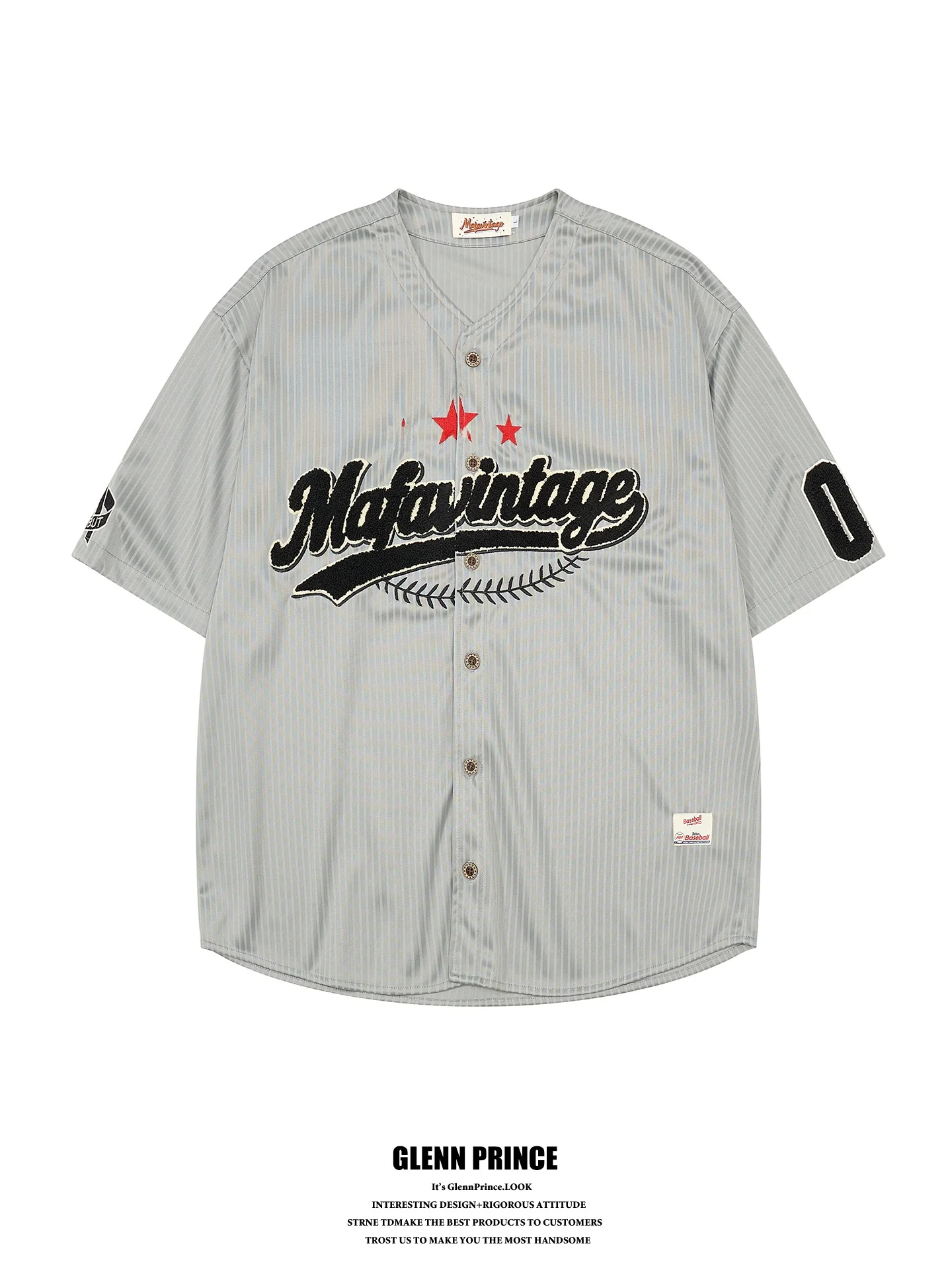 

GPstudio American High Street Hiphop Baseball Jacket Open Cardigan Men Summer Street Dance Sport Short Sleeve Shirt