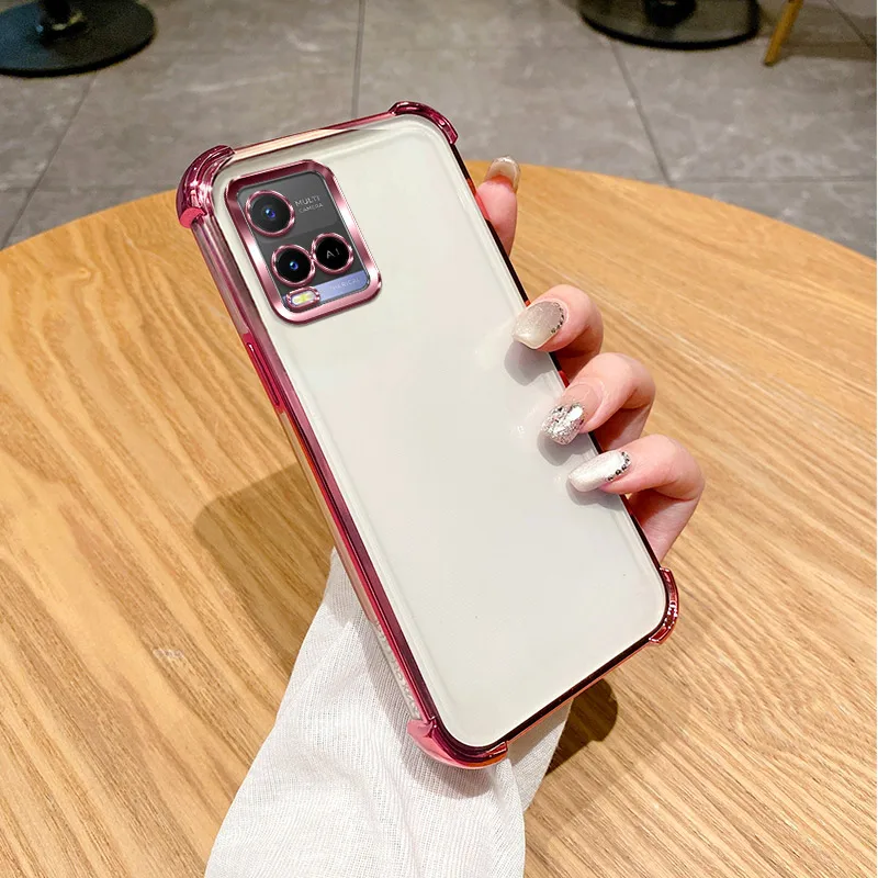 For Vivo Y21 Case vivo Y33S Y21S Y21T Y21E Y21A Y33T Y22S Y22 Transparent Curly Wave Hybrid Shockproof Bumper Cover Soft Fundas