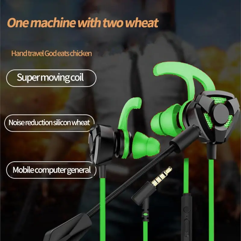 E Sports With Microphone Plug In Game Mobile Game Earphone In Ear Mobile Phone Computer Cross Border Wired Headset Pubg Headphon