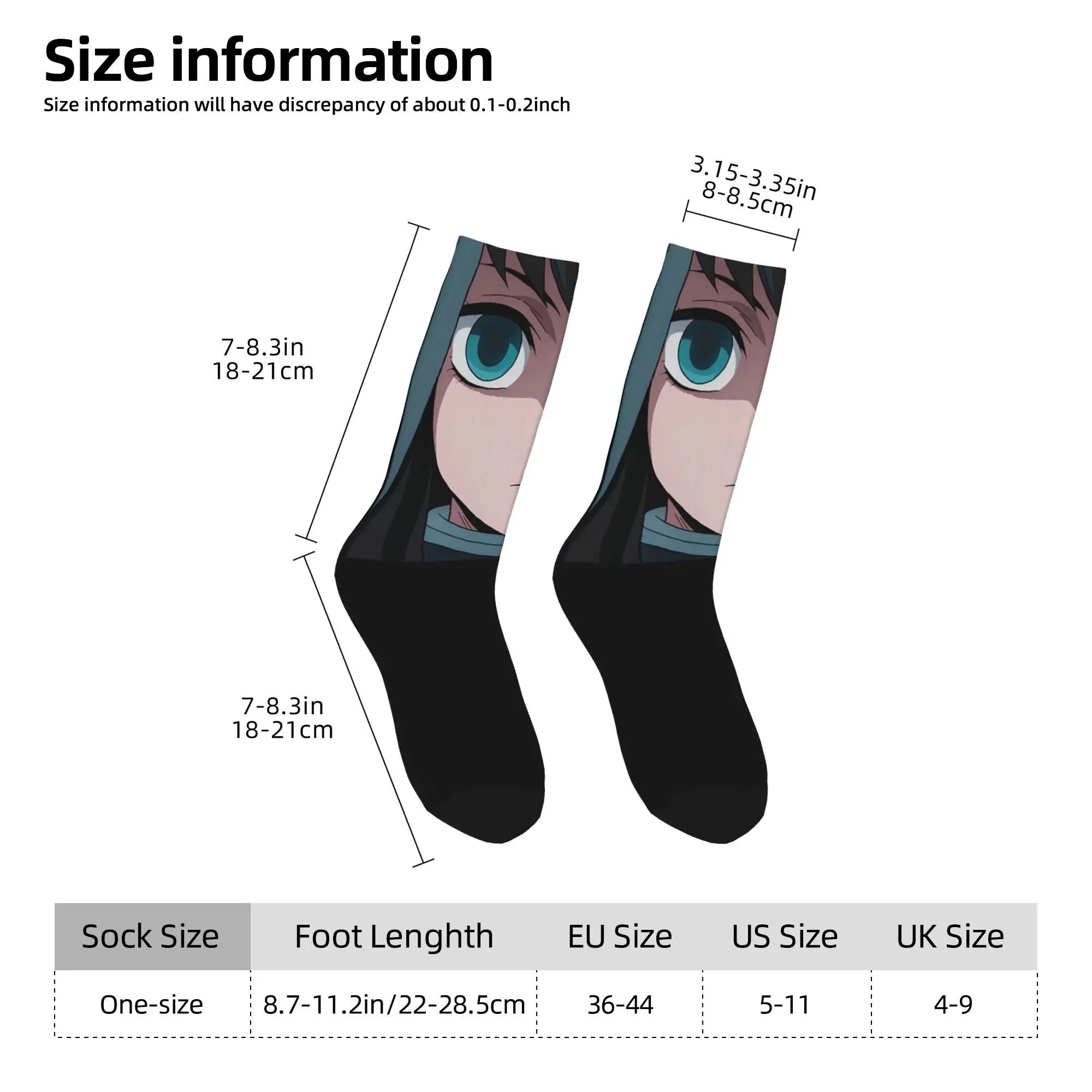 Skarpety Muichiro Tokito, modne wzory, jesienne skarpety antypoślizgowe, unisex, męskie, wysokiej jakości skarpety do skateboardingu.