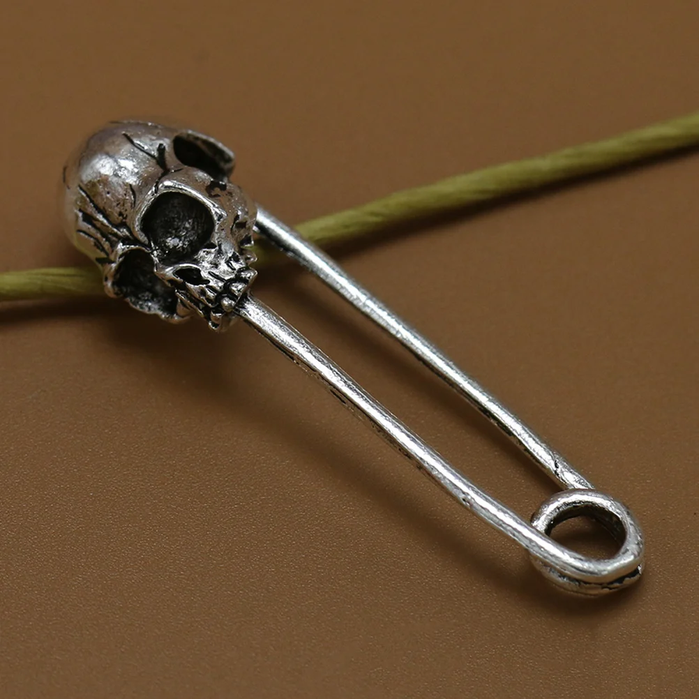 20 Pcs Decorative Safety Sewing Pins Punk Decorations Earrings Skull Head Alloy Buckle