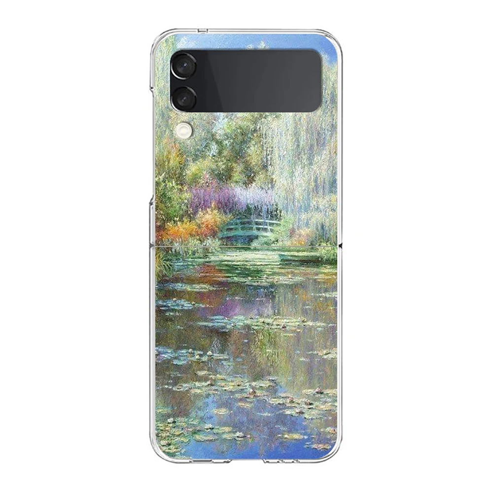 جراب هاتف من Claude Monet Art ، صلب قابل للطي شفاف PC ممتص صدمات ، غطاء شفاف ، Samsung Galaxy Z Flip 3 4 5 #6