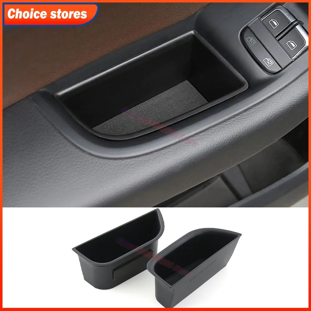 2pcs ABS Car Door Handle Storage Box Card Pocket Phone Holder for Audi A3 S3 8V 2012-2020 Interior Organizer Auto Accessories