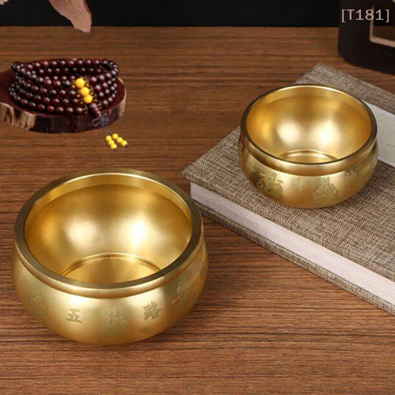 [E] Cornucopia Brass Fortunate Attract Wealth Good Luck Magical Power Treasure Bowls Desktop Small Ornament Home Decor