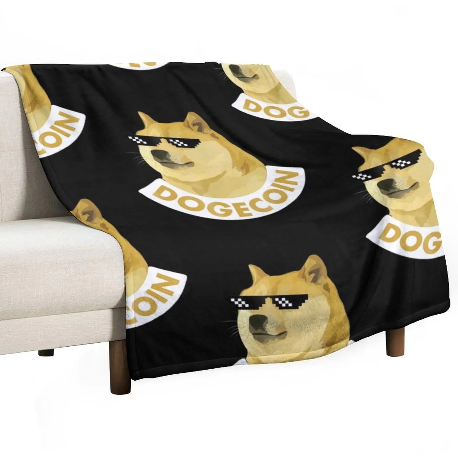 Dogecoin Cool Throw Blanket for winter Giant Sofa Loose Decoratives Vintage Kid'S Blankets