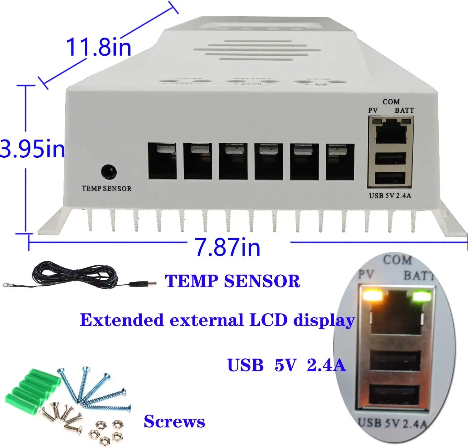 Imagem -04 - Controlador Solar Mppt 100v Entrada Lifepo4 Chumbo Ácido Agm Bateria de Lítio Tensão de Entrada Máxima 1300w 260w 100amp