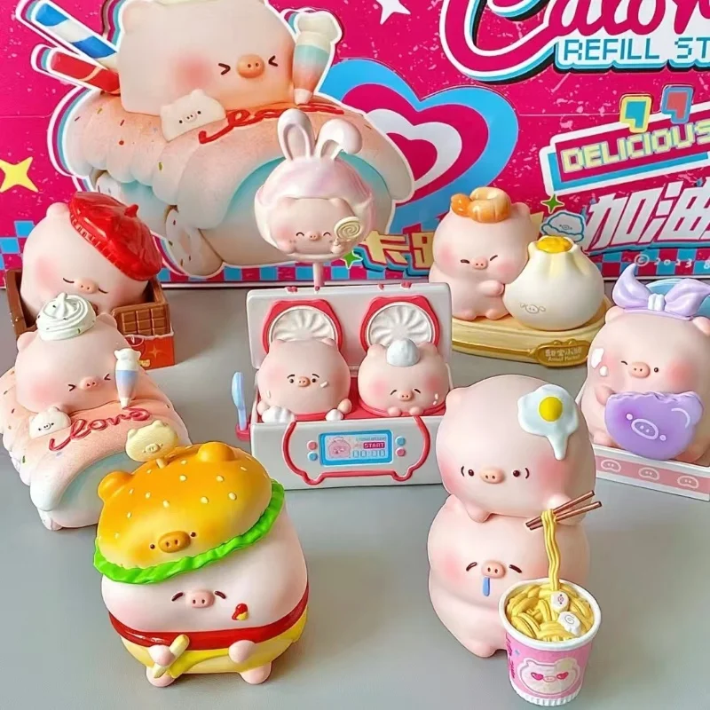 Blind Box Super cute Sweet Baby Pig Calorie Refill Station Series Mystery Box Toys Doll Cute Anime Figure Desktop Ornaments Gift