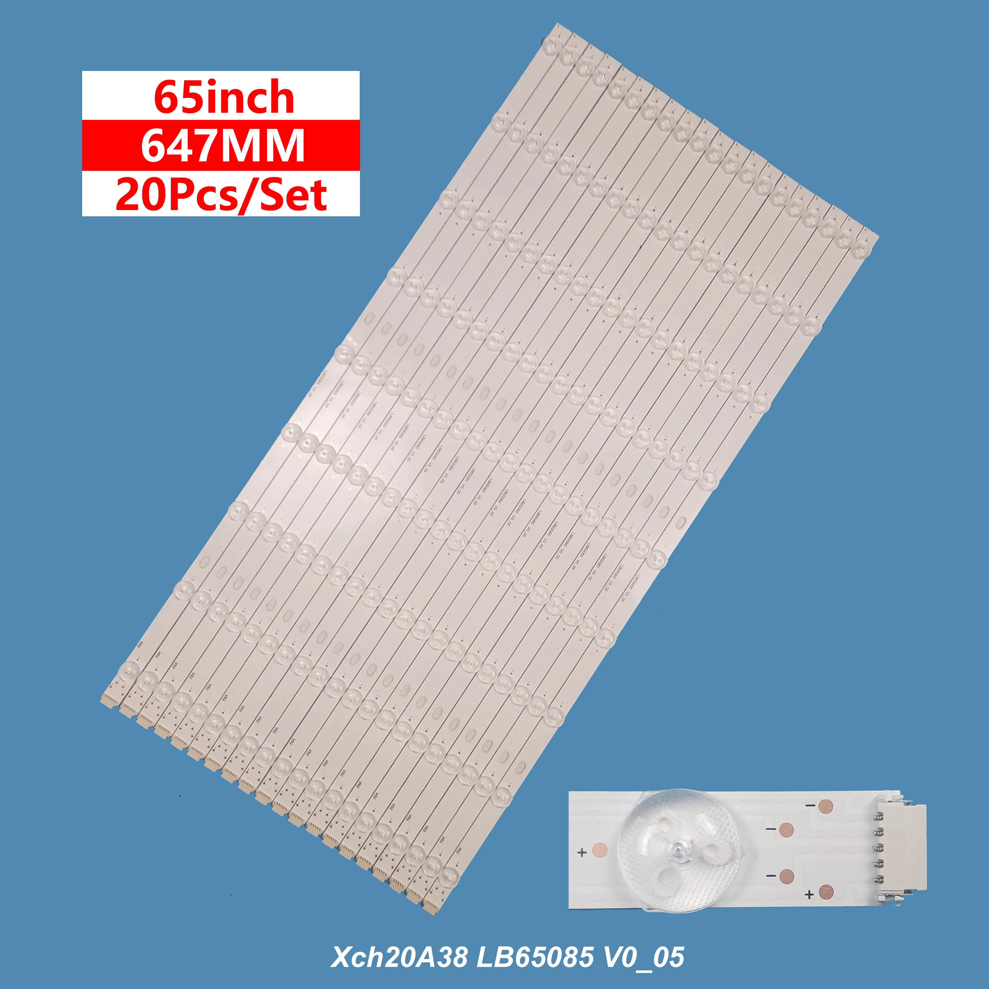 LB65085 V0_05 New TV LED Backlight Strip For LE-65SF 65MUA1500 9leds 3v 20pcs/set 65