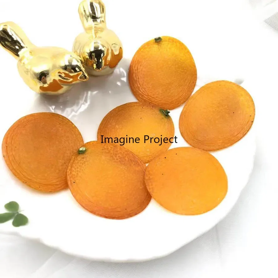 5pcs Dried Pressed 2-3cm Kumquat Peel Slices Fruit Plant Herbarium For Jewelry Photo Frame Phone Case Bookmark Postcard DIY