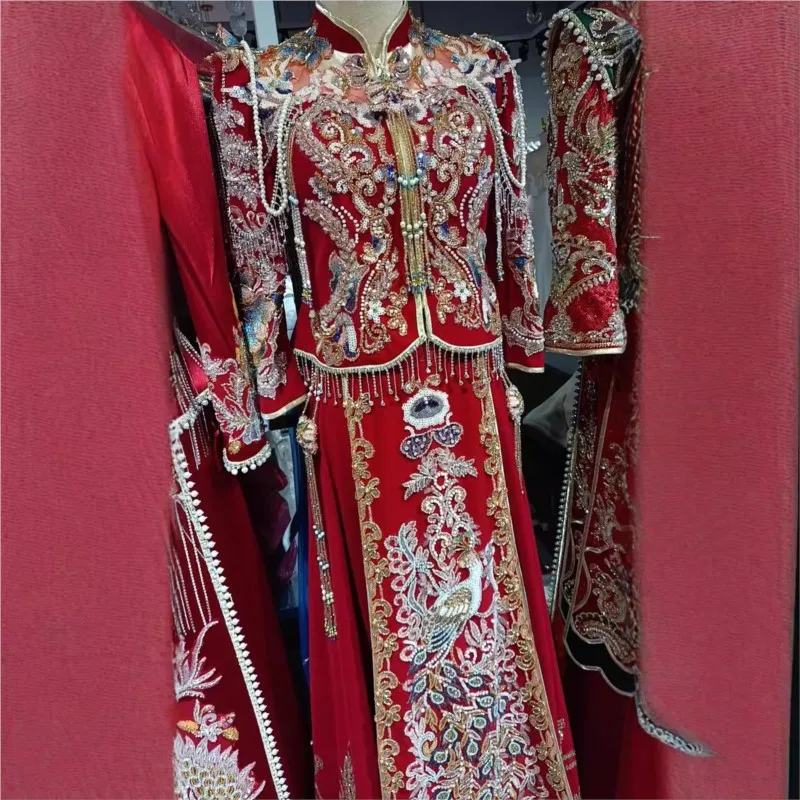 

Heavy Industry's new luxurious Chinese-style toasting and pavilion dragon phoenix clothing