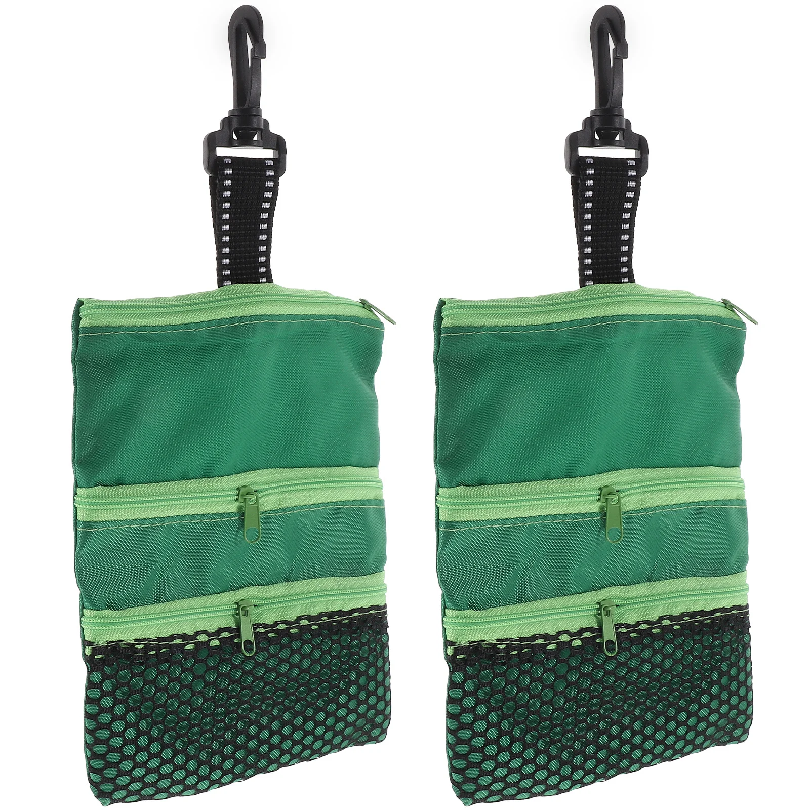 2Pcs Golf Ball Storage Bag Tee Pouch Kit Lightweight Durable Zipper Closure Mountaineering Buckles Accessories