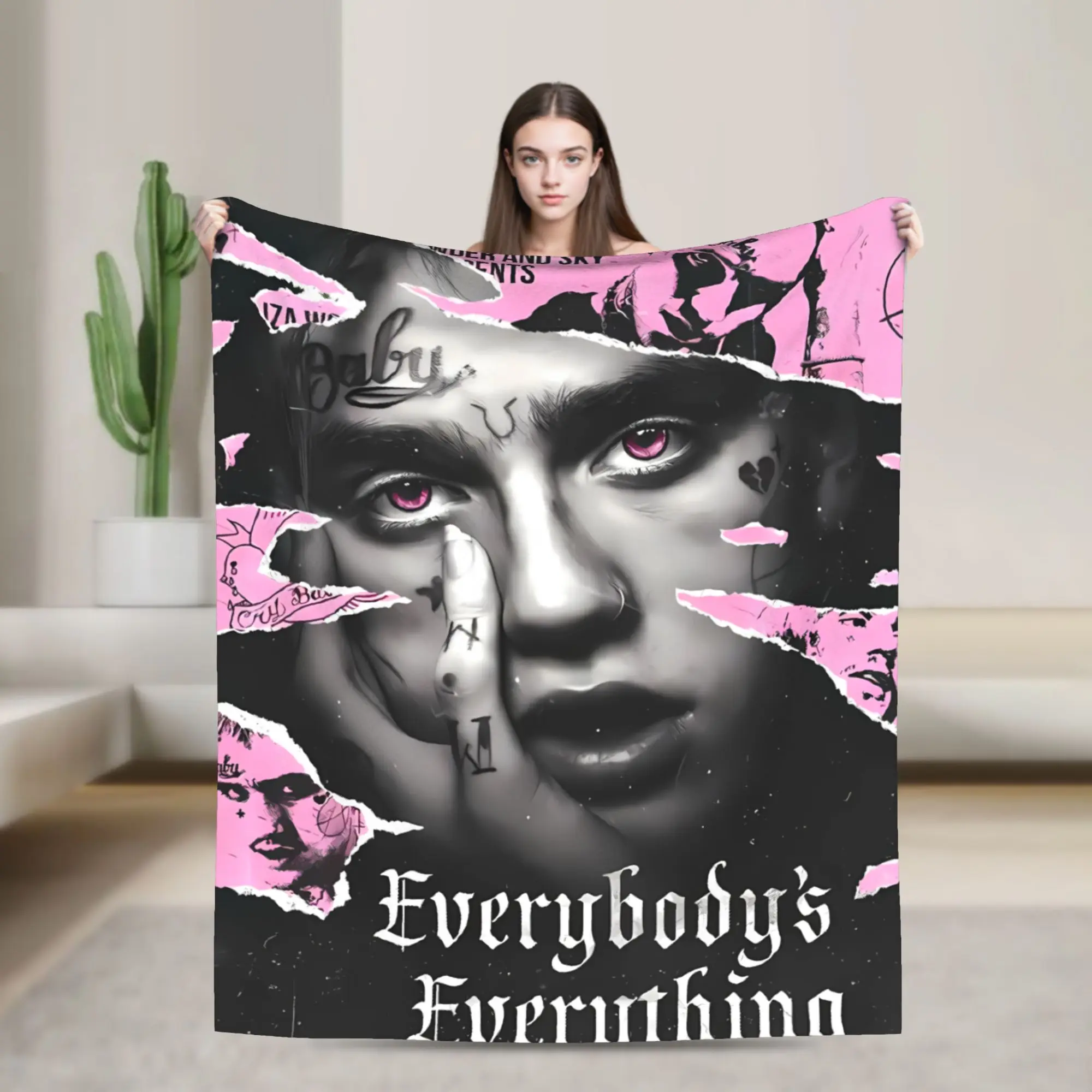 Lil Peep Love Warm Blanket  Airplane Travel Plush Bedding Throws Novelty Couch Chair Flannel Bedspread Sofa Bed Cover