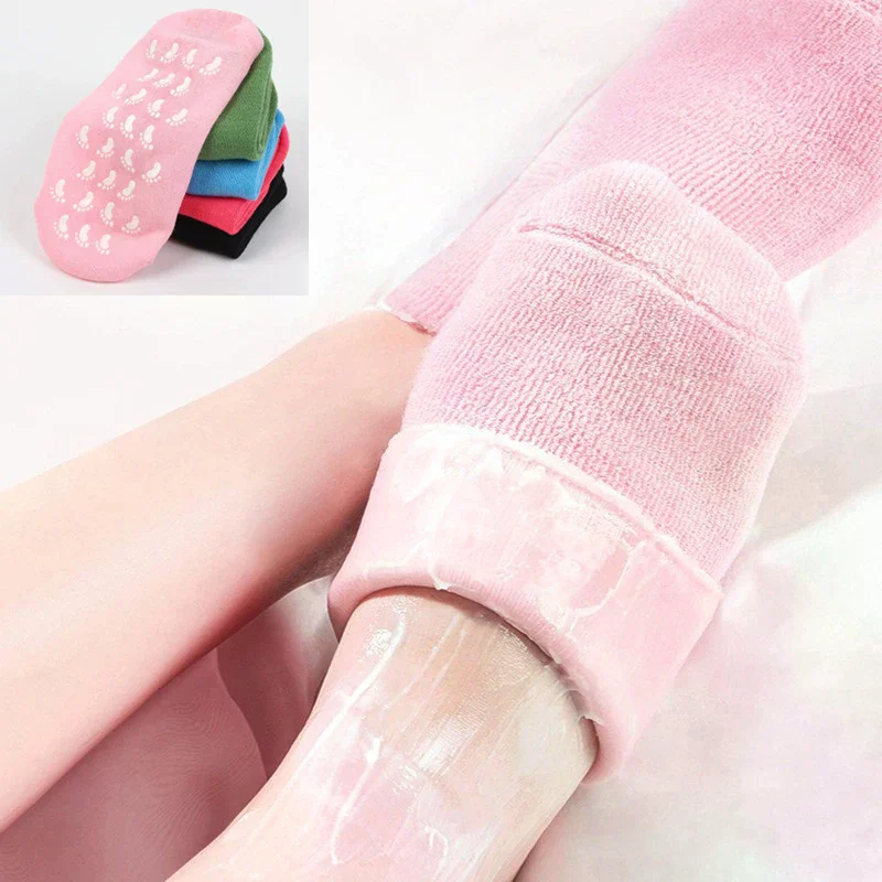 سيليكون ترطيب قناع الجوارب قابلة لإعادة الاستخدام التقشير مكافحة الكراك قفازات واقية الجافة مزيل الجلد الميت أدوات اليد العناية بالقدم #3