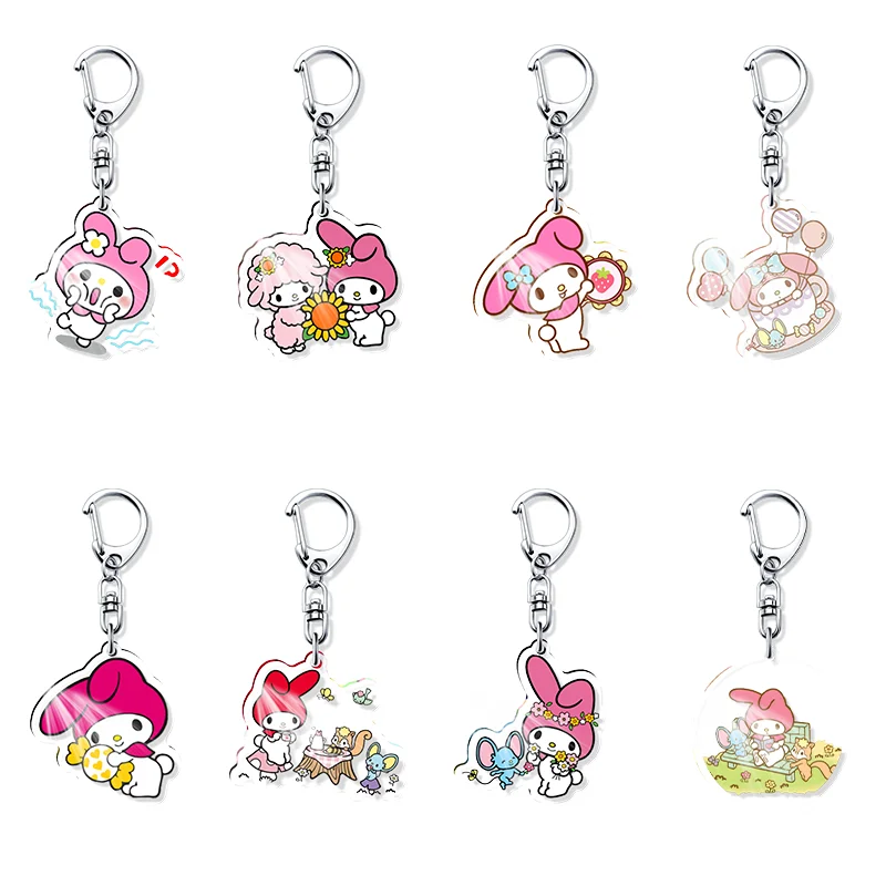 New Melody Acrylic Fun Keychain Japanese Animation Cute Jewelry Friends Fans Bag Charms Souvenir Exemplary Pendant Gifts