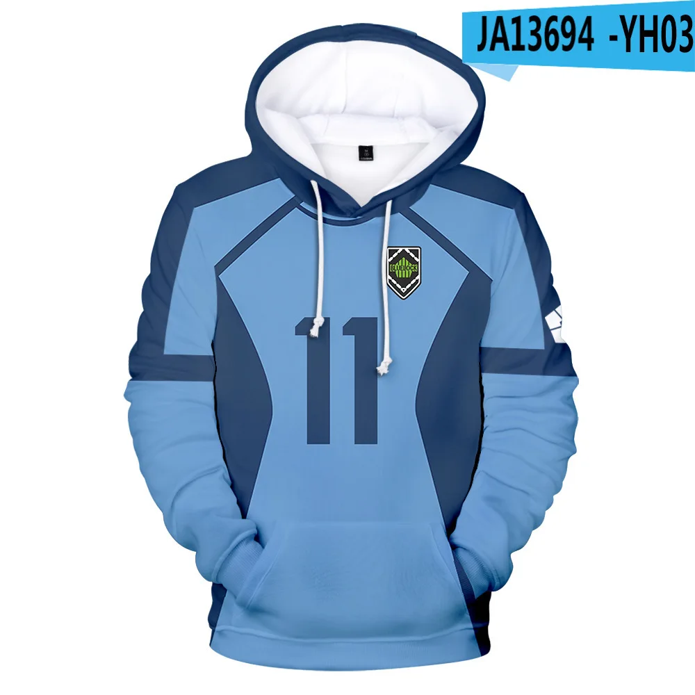 2024 New Anime BLUE LOCK Cosplay 3D Hoodie Men Women Manga Hoodies Oversized Hip Hop Boys girls Hooded Kids Anime Clothes