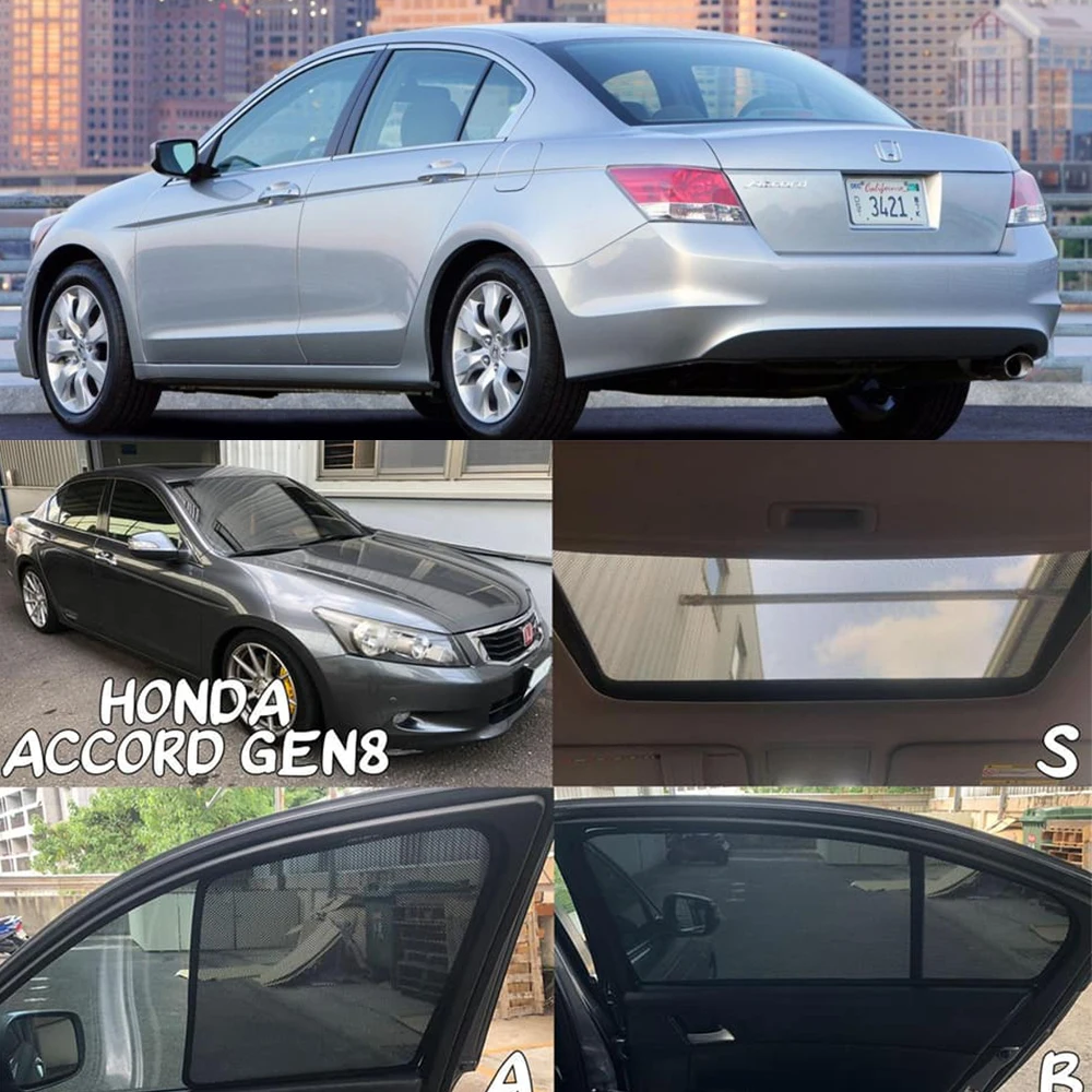 For Honda Accord CP 8th 2008-2012 Magnetic Car Rear Side Baby Window SunShade Shield Front Windshield Curtain Sun shade Visor