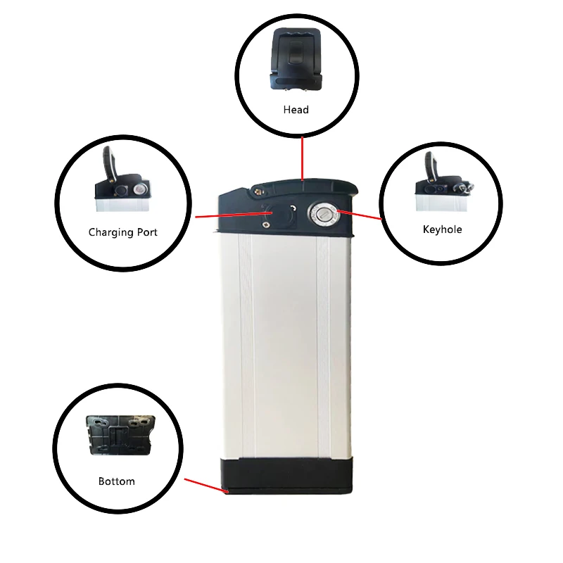 Batteria per bici elettrica 36V 10000mah Custodia per pesci argento Kit di conversione Haiba per bici da motore Bicicletta elettrica