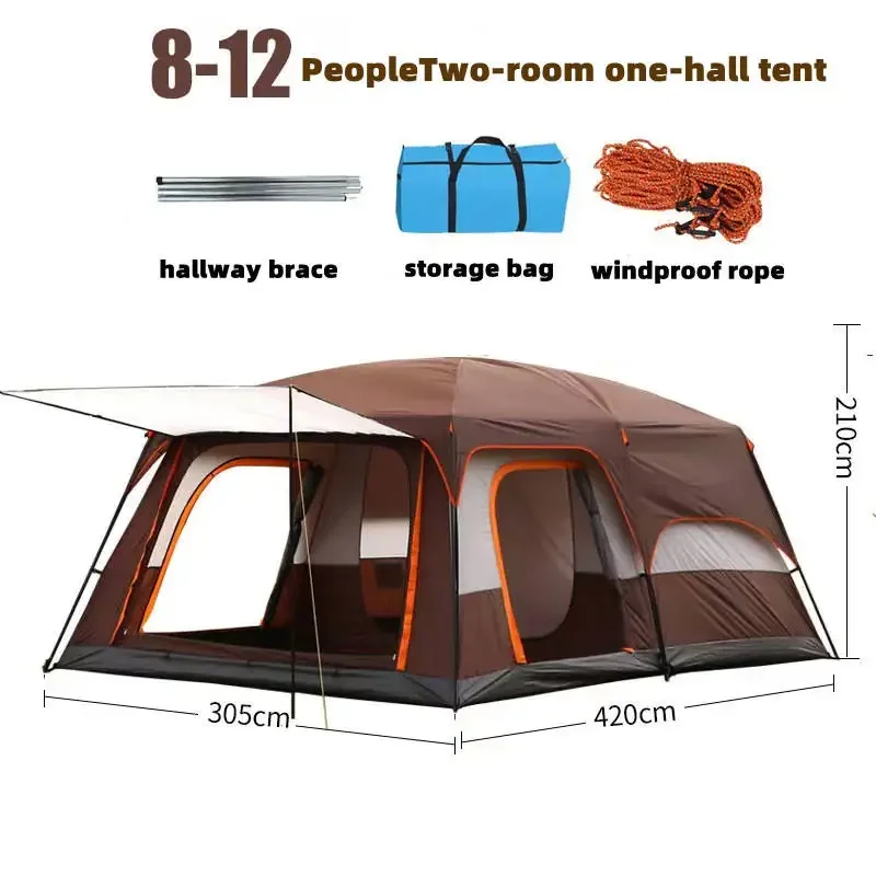 Customized Outdoor Luxury Wind Resistant Family Large Camping Tent Glamping Tents Waterproof