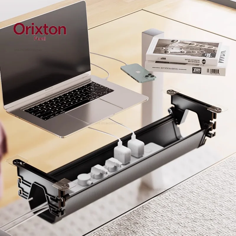 Simple Under Desk Cable Organizer No Drill Cord Hider System for Office Desk Save  Wire Conceal Cover for Office Storage