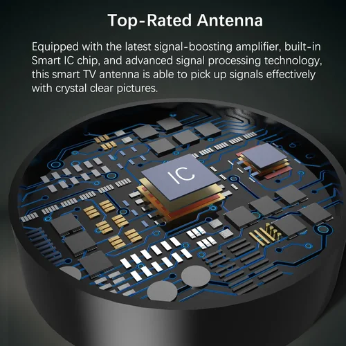 Imagen 2 del producto Antena de TV Digital HD de largo alcance para interiores, amplificador de señal 4K 1080P, 36dBi, ATSC/DVB-T/ISDB, antena de onda de tierra de visión libre