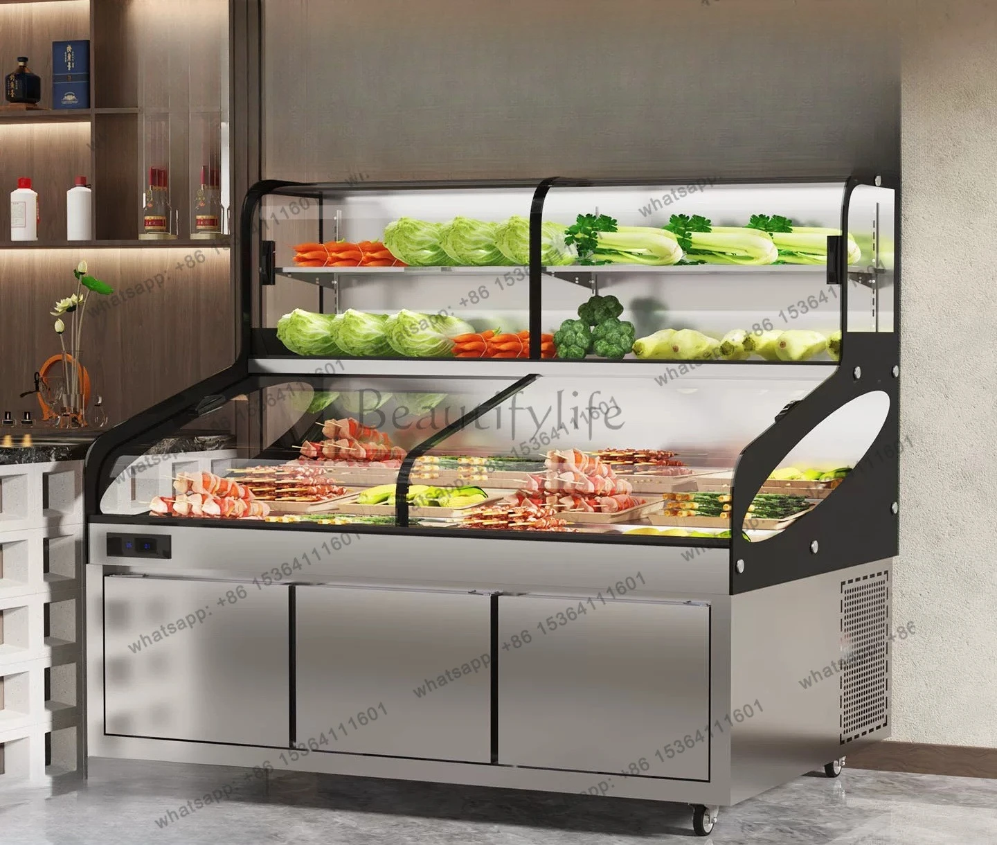 Factory Direct HOT Display Cabinet Commercial BBQ Refrigerator Refrigerated Freezer Display Cabinet