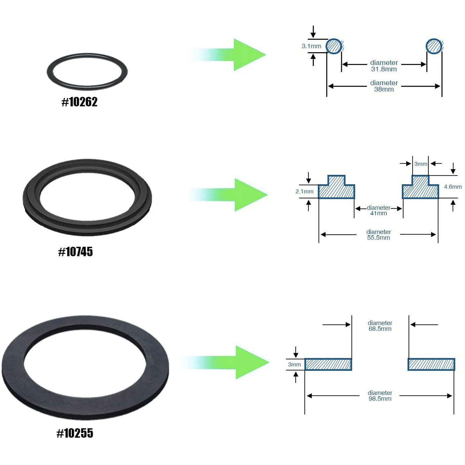 6pcs Pool Pump Replacement Parts 25076RP O Ring Rubber Washer Hose Gasket Strainer Gaskets Rubber Washer For 10745 10262