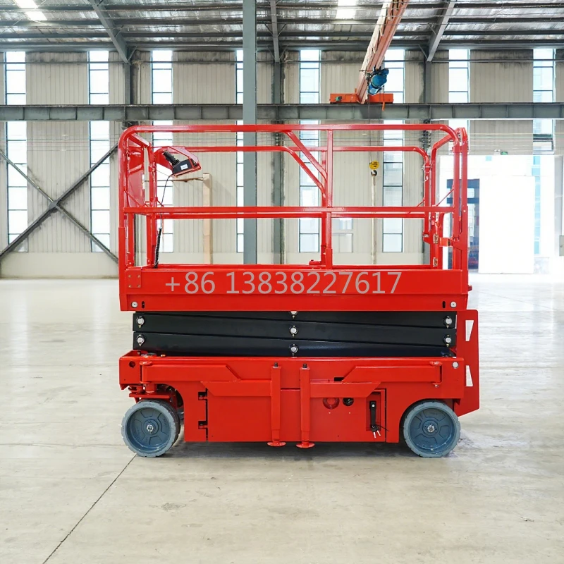 Fully Automatic Scissor Lift Solid Rubber Tires Hydraulic Shear Forklift Extended Working Height Corrosion-resistant Durable view 6