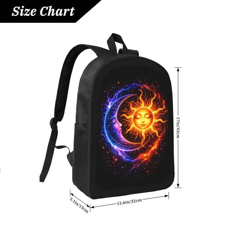 Mochila Starry Sky Sun Moon, mochila informal, elegante, ligera y duradera para hombres y mujeres