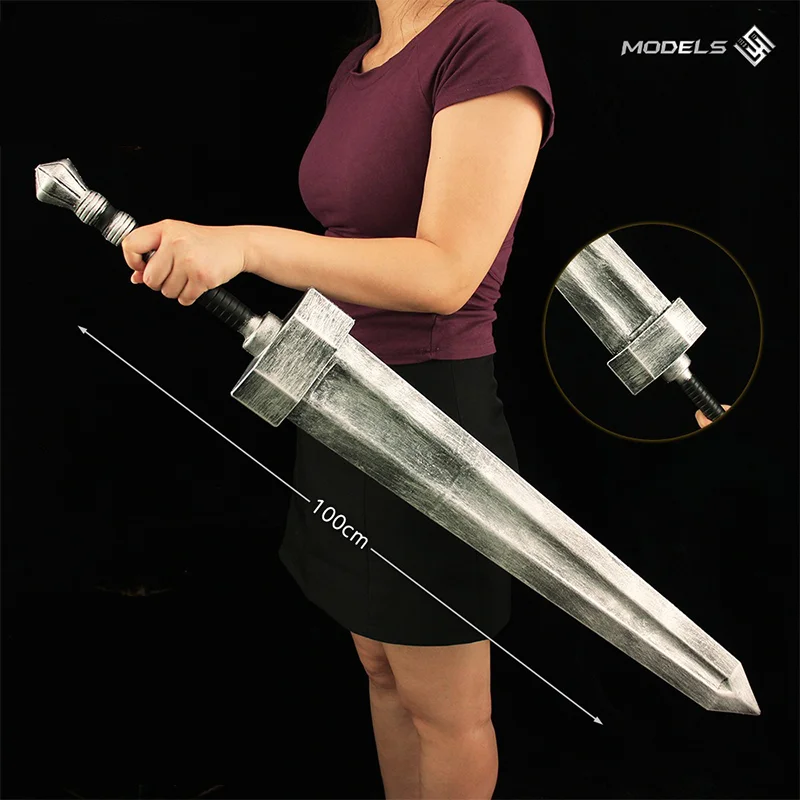 PU Material Greatsword 100cm Dark Moon Greatsword Cosplay Props Sacred Relic Sword Collectibles Ornaments Game Peripherals