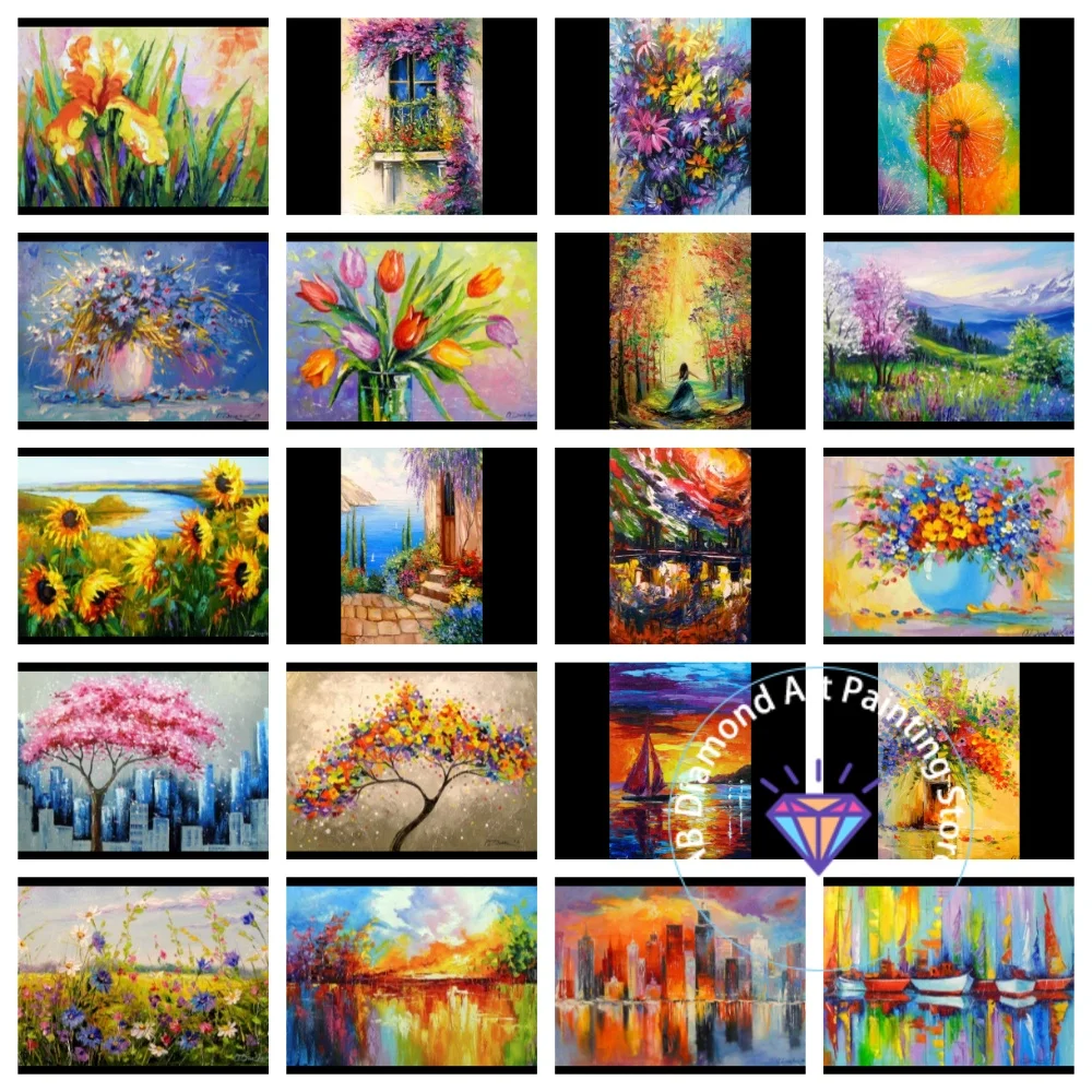

Landscape High Saturation Art Painting AB Diamond Painting Kit Square Round Diamond 5D DIY Mosaic Handmade Art Gift Home Decor